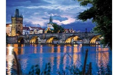 Puzzle Paysages nocturnes - R&eacute;publique Tch&egrave;que : Prague DToys