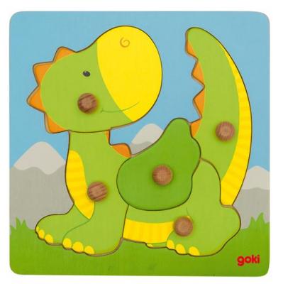 Goki - 2041536 - Puzzle en Bois &Agrave; Encastrement - Dragon - 15 Pi&egrave;ces