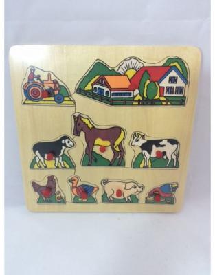 Puzzle En Bois 19x19 Cm Multicolore 