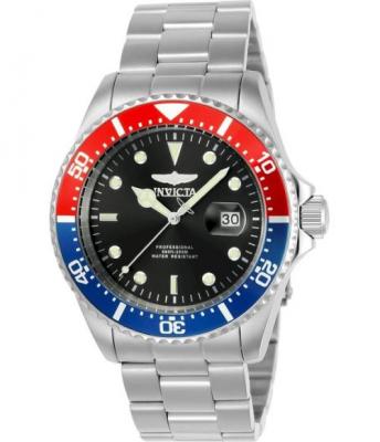Invicta Pro Diver - Montre Homme Quartz en Acier Inoxydable - 43 mm, Rouge / Bleu