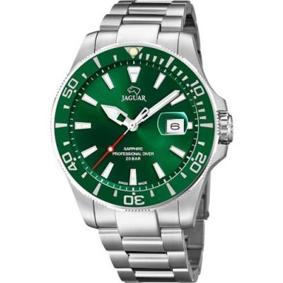Montre homme J860-B. Fashion. Date. Vert. Argent.