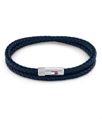 Tommy Hilfiger Jewelry Bracelet pour Homme en Cuir Bleu - 2790264S