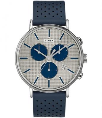 Timex Montre Homme TW2R97700 ChronographeBleu, Argent