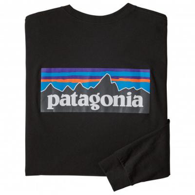 T shirt manches longues patagonia p 6 logo responsibili tee noir