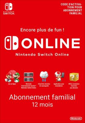 Nintendo Abonnement Familial De 12 Mois - Nintendo Switch Online