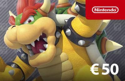 Code de t&eacute;l&eacute;chargement pour approvisionnement de compte Nintendo eShop 50&euro;
