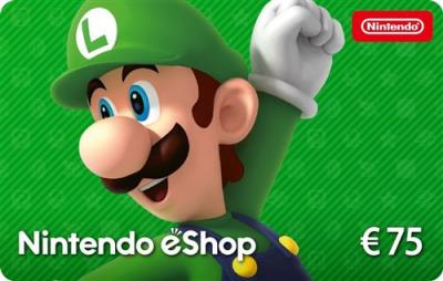 Code de t&eacute;l&eacute;chargement pour approvisionnement de compte Nintendo eShop 75&euro;