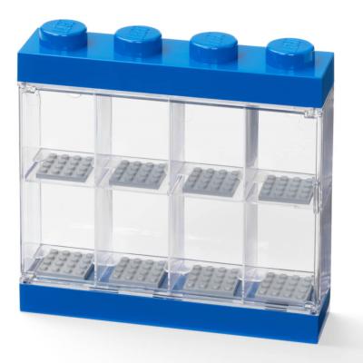 LEGO vitrine 8 mini figurines 18 x 19 cm en polypropyl&egrave;ne bleu