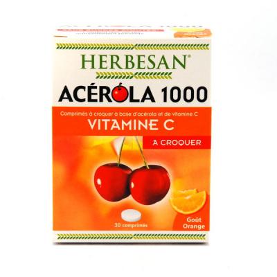 HERBESAN&reg;- ACEROLA 1000 go&ucirc;t Orange - 30 comprim&eacute;s &agrave; croquer
