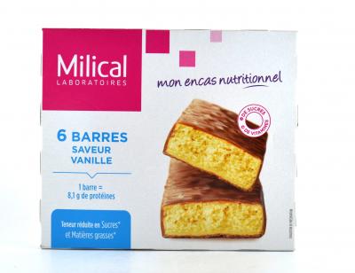 Milical Barres Minceur Hyperprot&eacute;in&eacute;es Vanille 6 Unit&eacute;s