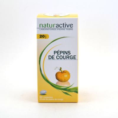 Naturactive Huile de P&eacute;pins de Courge 60 G&eacute;lules - Bo&icirc;te 60 capsules
