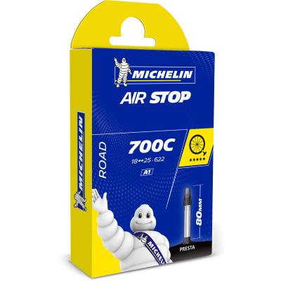 Michelin chambre a air route a1 airstop 700x18 25 valve presta 80mm