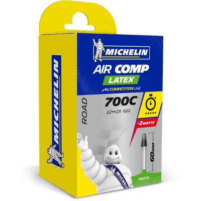 Michelin chambre a air route a1 aircomp latex 700x22 23 presta 60mm