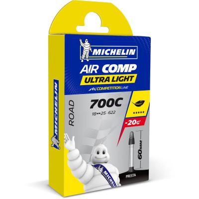 Michelin Aircomp Ultralight Presta 60 Mm Inner Tube Noir 700C / 18-25