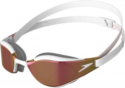 Lunettes de natation Speedo Fastskin Hyper Elite blanc avec verres r&eacute;fl&eacute;chissants rose