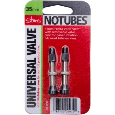 Valves tubeless Stans No Tubes Universal (paire) - 35mm Argent&eacute;