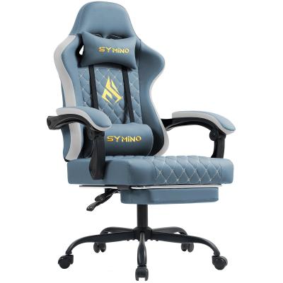 chaise gaming symino avec repose-pieds 2025 - Bleu