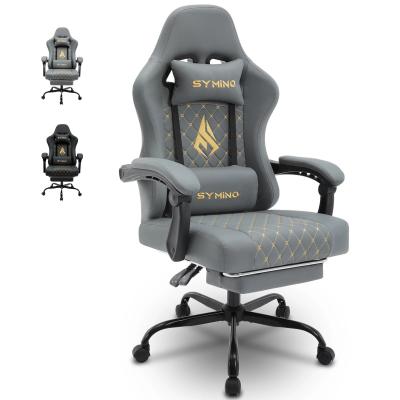 chaise gaming symino avec repose-pieds 2025 - Gris