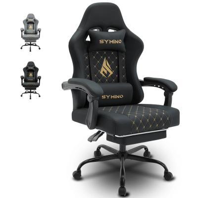 chaise gaming symino avec repose-pieds 2025 - Noir