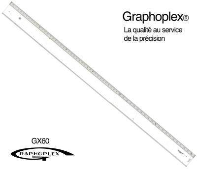 R&egrave;gle Transparente 1 Biseau + Bosselage 60 Cm 