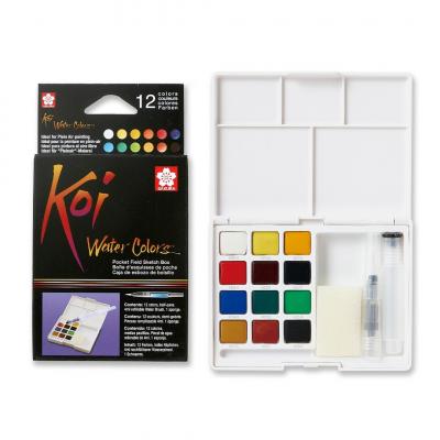 SAKURA Peinture aquarelle Koi Water Colors Sketch Box 12