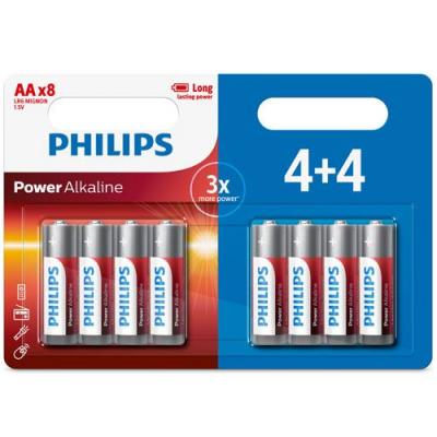 8 x Philips AA Power alCaline LR6 piles de longue dur&eacute;e 