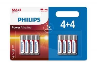 Philips 4+4 Piles Alcalines AAA / LR03 Philips Power Alkaline