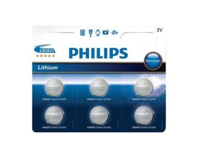 Philips 6 Piles CR2032 / DL2032 Philips Bouton Lithium 3V