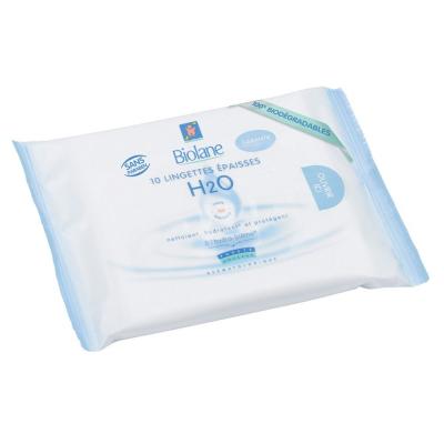 Biolane Lingettes Epaisses H2O x 10 lingettes