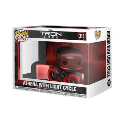Funko - Tron : Ares - Figurine POP! Athena avec Light Cycle 15 cm