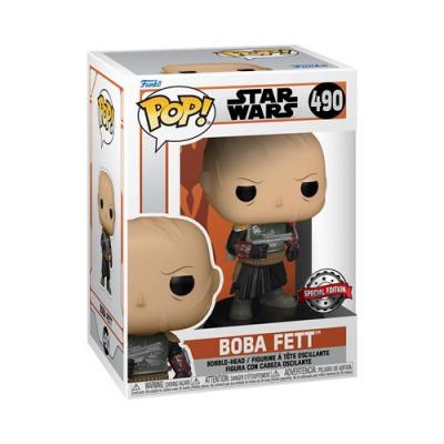 Figurine funko pop star wars mandalorian boba fett with chase