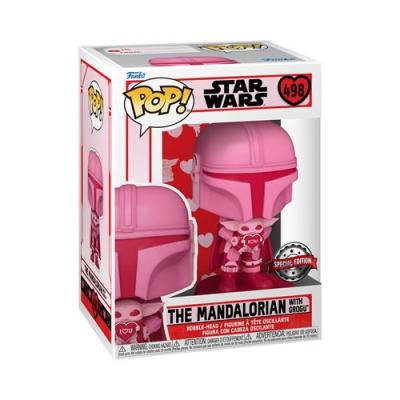 Figurine Funko Pop Star Wars Valentines The Mandalorian with Grogu 