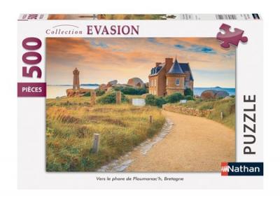 Puzzle 500 Pi&egrave;ces Nathan Vers le phare de Ploumanac&rsquo;h Bretagne