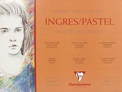 Clairefontaine 96483c Bloc Ingres-Pastel 30x40 Cm 25 Feuilles Blanc