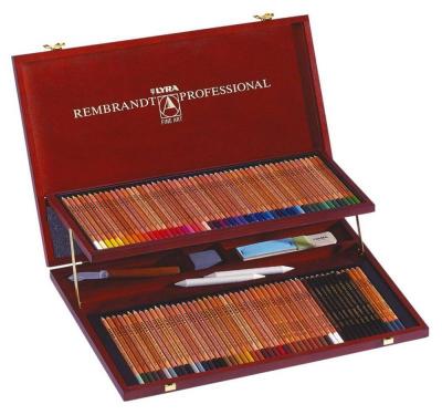 Coffret Bois 96 Crayons Rembrandt Polycolor + Accessoires