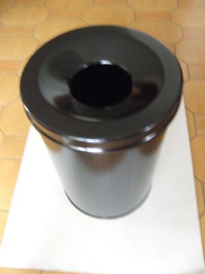 Corbeille &agrave; papier m&eacute;tal avec &eacute;touffoir - 31 litres noir - Antifeu !
