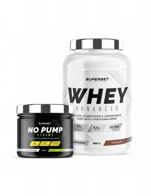 Programme Fitness Energie - 100% Whey Proteine Advanced 900g Chocolat - No Pump Xtreme Mojito 