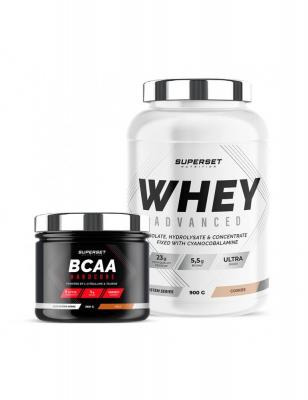 Programme Galbe Musculaire - 100% Whey Proteine Advanced 900g Cookies - Bcaa Hardcore Cola