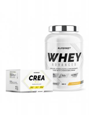 Programme Prise De Muscle Sec Avanc&eacute; - 100% Whey Proteine Advanced 900g Banana Split - Cr&eacute;a Max