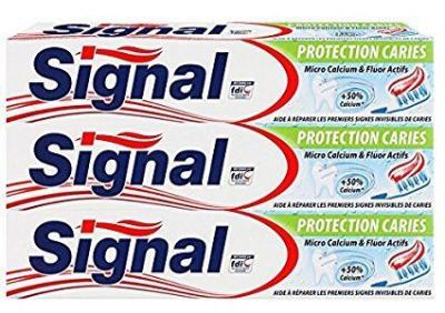 Signal Dentifrice Blancheur et Protection Caries 75ml, Lot de 3