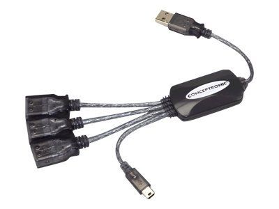 Conceptronic Cflexhub Usb+micro Usb Hub 3 Puertos Noir