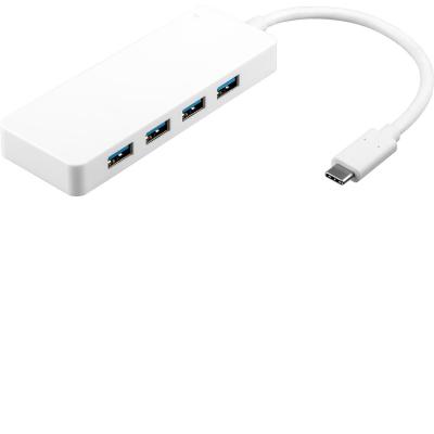 Goobay 4 Port USB 3.0-Hub avec USB-C&acute;-prise m&acirc;le blanc