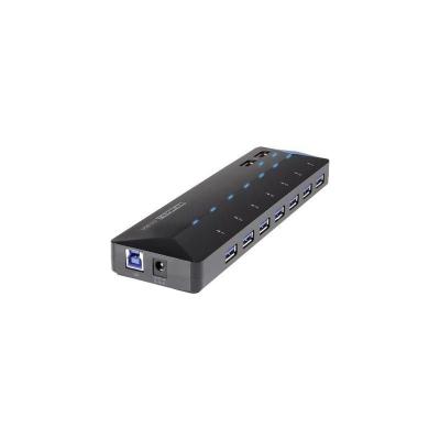 Hub USB 3.0 Renkforce 7+2 ports avec port de charge rapide, avec LEDs de statut noir