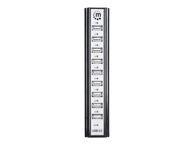 Hub USB 2.0 Manhattan neu 10 ports noir, argent