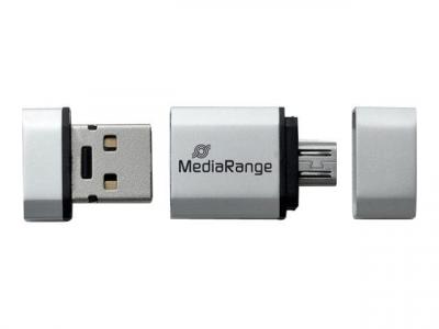 MediaRange MR931 OTG Cl&eacute; USB 16GB USB Mobile 2IN1 Argent