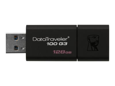Kingston DataTraveler 100 G3 - Cl&eacute; USB - 128 Go - USB 3.0 - noir