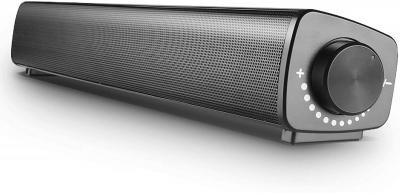 Mini barre de son portable st&eacute;r&eacute;o filaire 6w noir