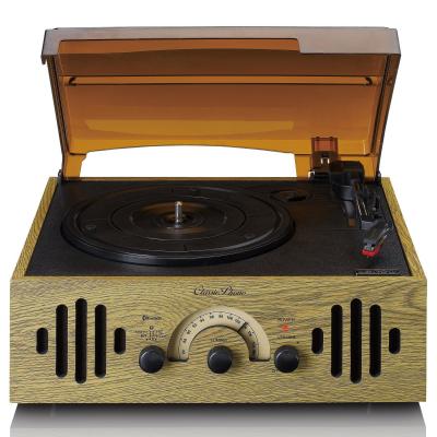 Platine vinyle r&eacute;tro avec haut-parleurs int&eacute;gr&eacute;s ch&ecirc;ne lenco