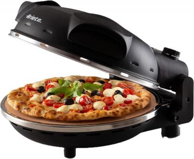 Four &agrave; pizza noir 1200 W avec pierre r&eacute;fractaire