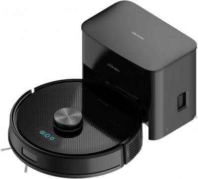 Robot aspirateur laveur noir avec base auto-vidage - Neuf